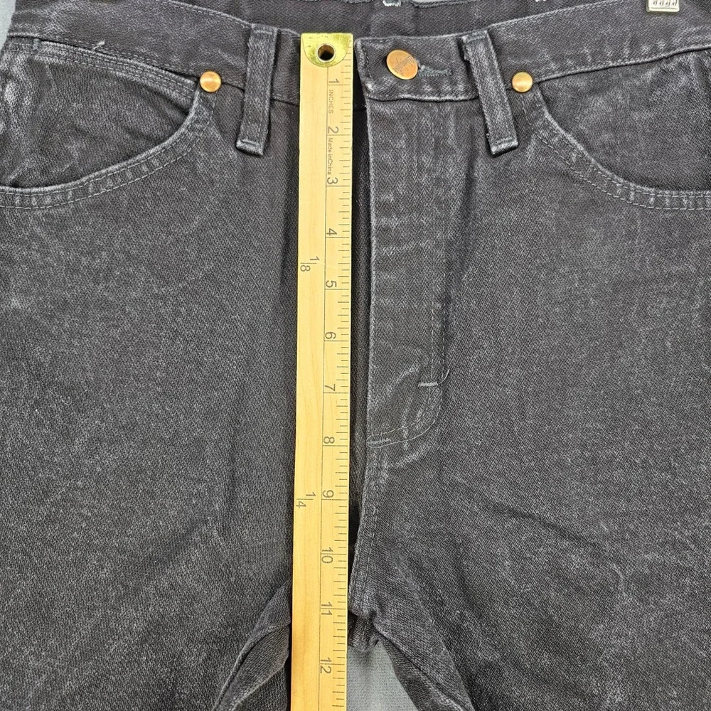 Wrangler Jeans Mens 28x30 Black Western Cowboy Cut Straight Leg Denim 936BK